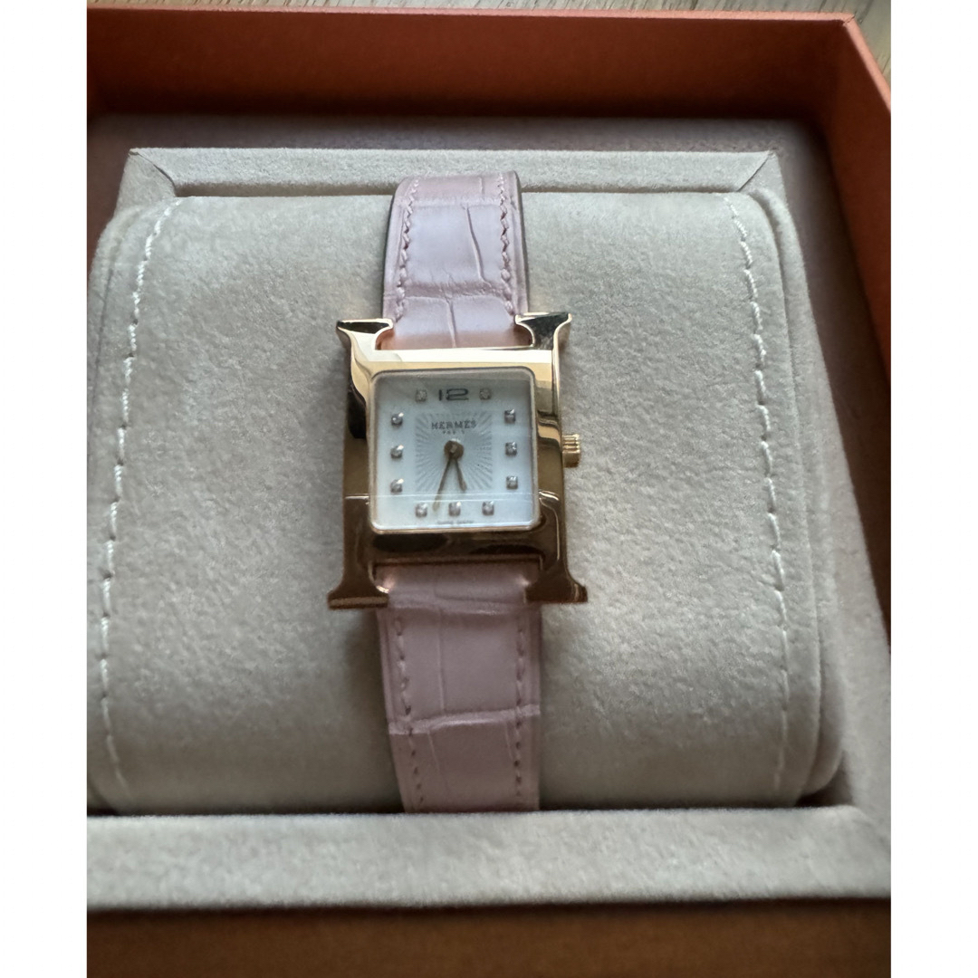 HERMES - 新品 エルメス Hウォッチ ミニ 21mm アリゲーター HERMES - 新品 エルメス Hウォッチ ミニ 21mm アリゲーター