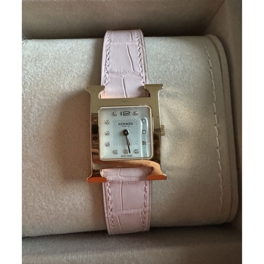 HERMES - 新品 エルメス Hウォッチ ミニ 21mm アリゲーター HERMES - 新品 エルメス Hウォッチ ミニ 21mm アリゲーター