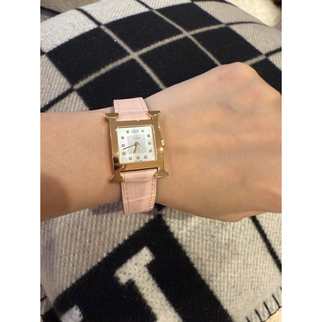 HERMES - 新品 エルメス Hウォッチ ミニ 21mm アリゲーター HERMES - 新品 エルメス Hウォッチ ミニ 21mm アリゲーター