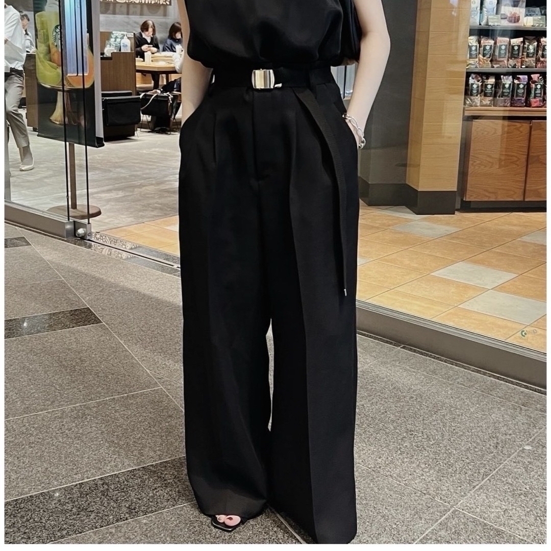 ETRE TOKYO - ETRE TOKYO ベルテッドセミワイドパンツ　エトレ　ベルト付き　パンツ