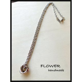 No.17【送料込み】大人お洒落な❤️ハンドメイドsilver necklace