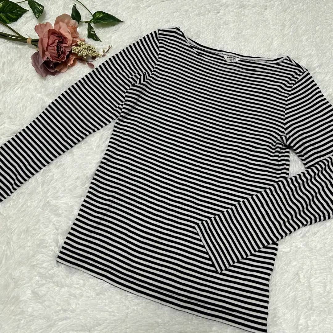 AMERICAN HOLIC(アメリカンホリック)の【最終値下げ】アメリカンホリック　綿100％  ボーダー　Tシャツ  トップス レディースのトップス(Tシャツ(長袖/七分))の商品写真