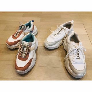 ジーユー(GU)のGU  厚底　スニーカー　Mサイズ　Lサイズ　2点セット(スニーカー)
