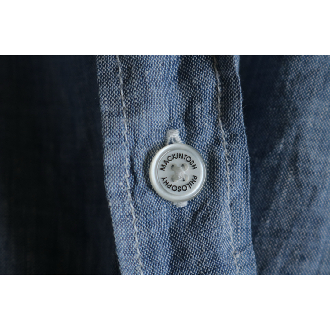 Mackintosh Philosophy】美品 長袖シャツ 麻100% 青☆ シャツ Mackintosh Philosophy】美品 長袖シャツ 麻100% 青☆ シャツ