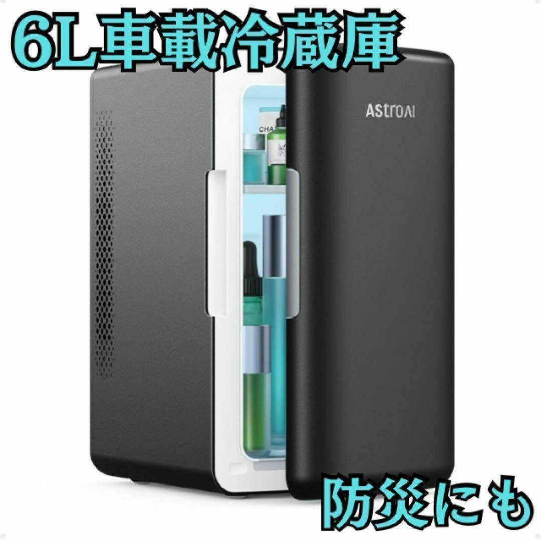 ミニ冷蔵庫 小型冷蔵庫 車載冷蔵庫 2電源式 6L アウトドア 保温 保冷 黒