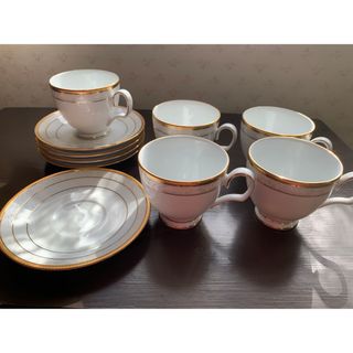 ノリタケ(Noritake)のノリタケ　カップ&ソーサー　5脚セット　ハンプシャーゴールド　新品　美品(食器)