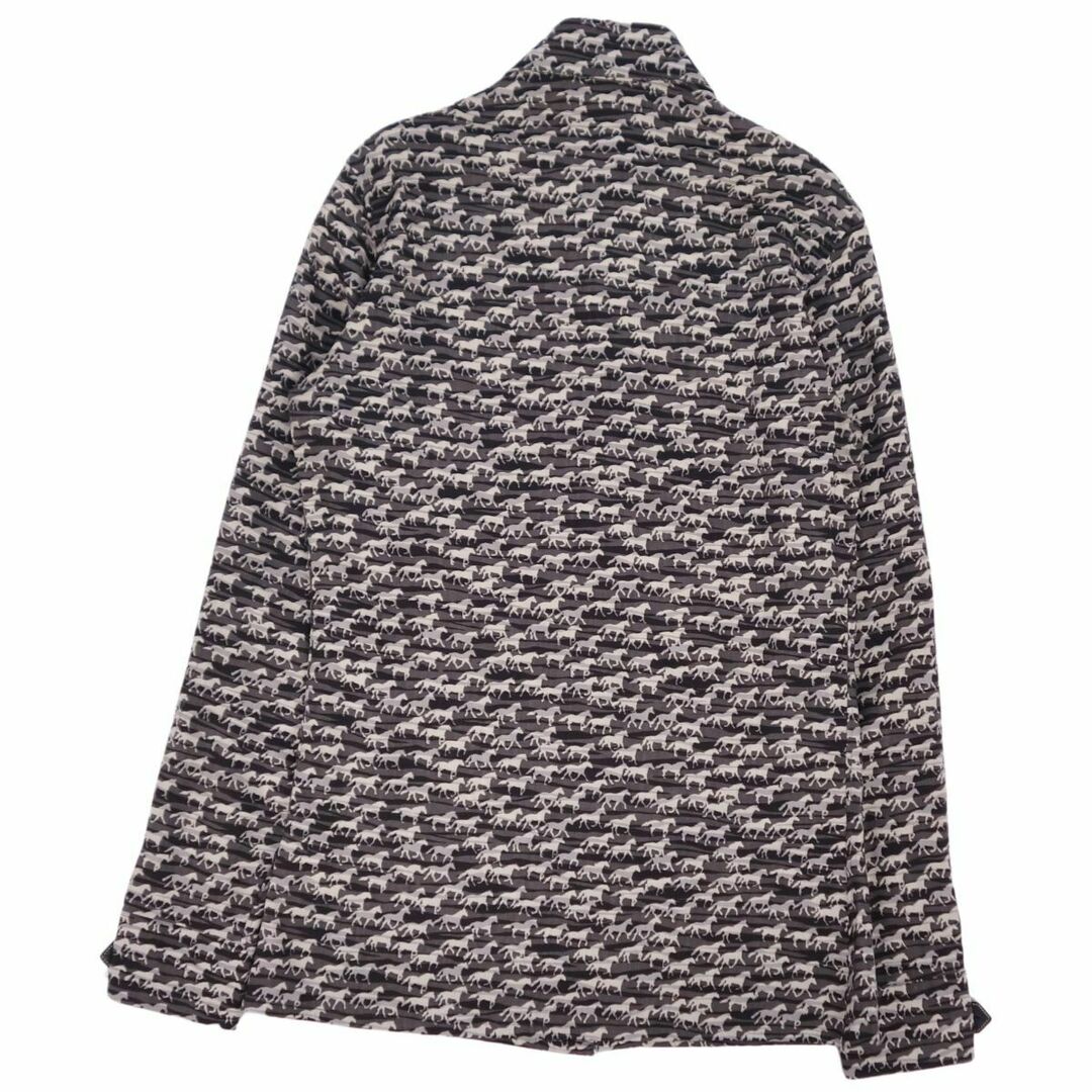HERMES】エルメス シルク100% 馬柄 ベルト柄 総柄 長袖シャツ HERMES】エルメス シルク100% 馬柄 ベルト柄 総柄 長袖シャツ