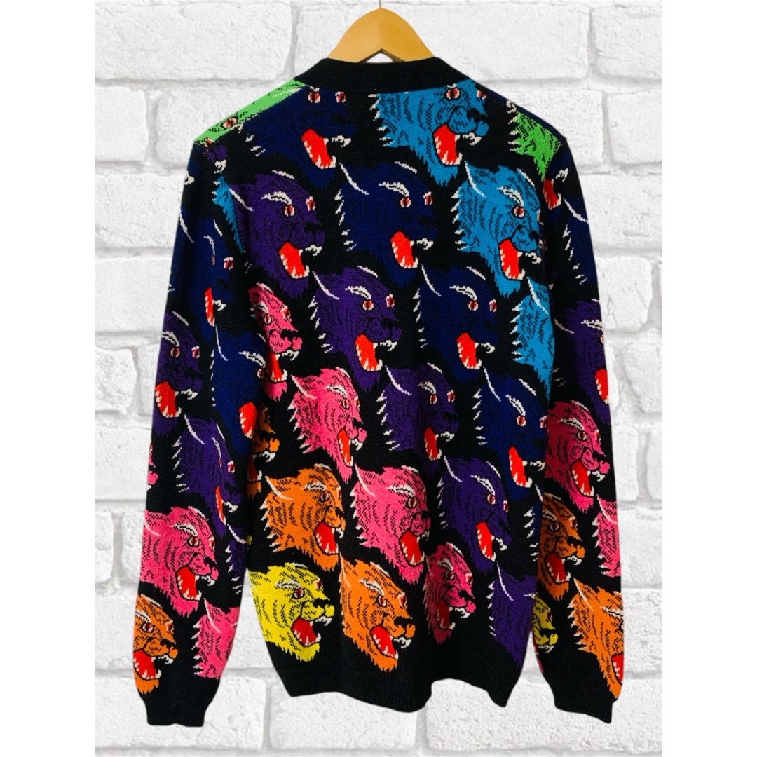 GUCCI - GUCCI CARDIGAN グッチ アングリーキャットマルチカラー GUCCI - GUCCI CARDIGAN グッチ アングリーキャットマルチカラー