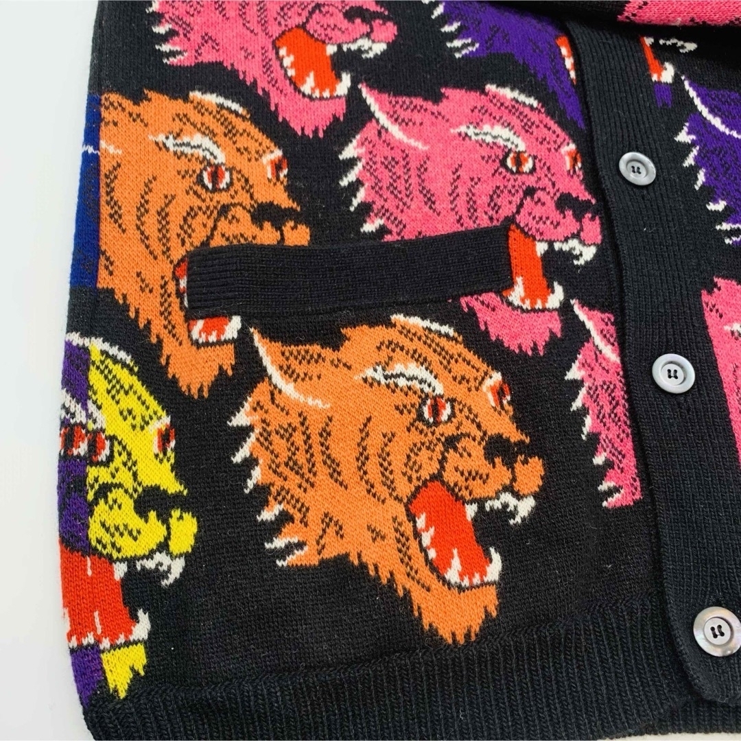GUCCI - GUCCI CARDIGAN グッチ アングリーキャットマルチカラー GUCCI - GUCCI CARDIGAN グッチ アングリーキャットマルチカラー