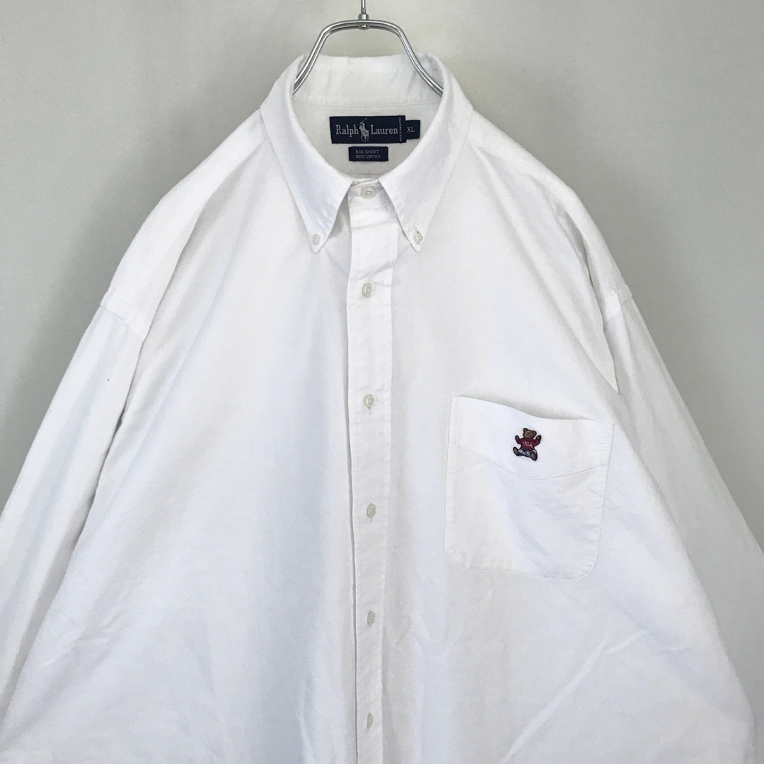 Ralph Lauren - ラルフローレン☆ビッグシャツ☆ポロベア☆白 Ralph Lauren - ラルフローレン☆ビッグシャツ☆ポロベア☆白