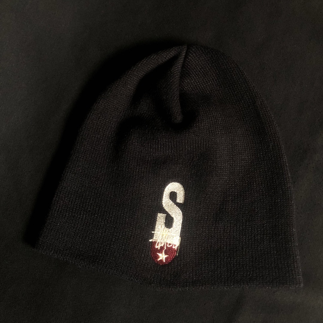 STUSSY - 90s usa製 old stussy 刺繍ロゴ ビーニー ニット STUSSY - 90s usa製 old stussy 刺繍ロゴ ビーニー ニット