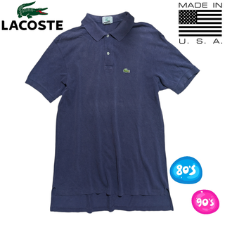 ラコステ(LACOSTE)の80s 90s LACOSTE パープル USA製 半袖ポロシャツ(ポロシャツ)