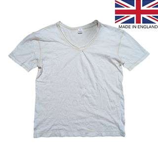 GREEN UNION MADE ホワイト Vネック 半袖Tシャツ(Tシャツ/カットソー(半袖/袖なし))