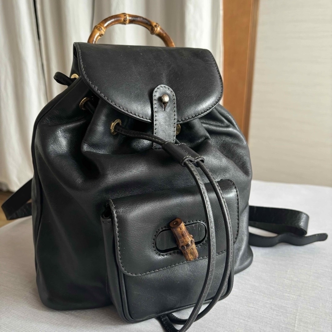 GUCCI バンブーターンロックレザーリュックサック GUCCI バンブーターンロックレザーリュックサック