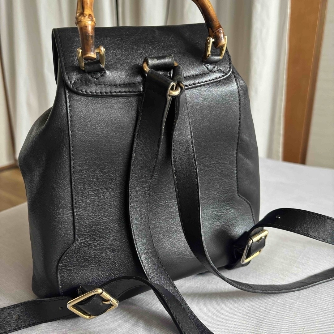 GUCCI バンブーターンロックレザーリュックサック GUCCI バンブーターンロックレザーリュックサック
