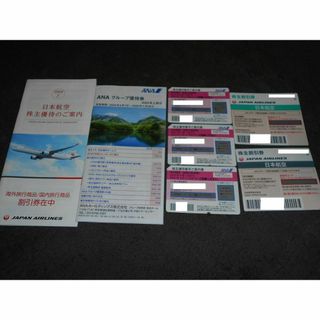 ANA／JAL 株主優待券（5枚セット）+グループ優待券(航空券)