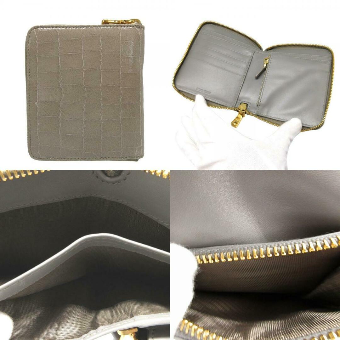 MIU MIU - 美品 ミュウミュウ コンパクトウォレット 型押し MIU MIU - 美品 ミュウミュウ コンパクトウォレット 型押し