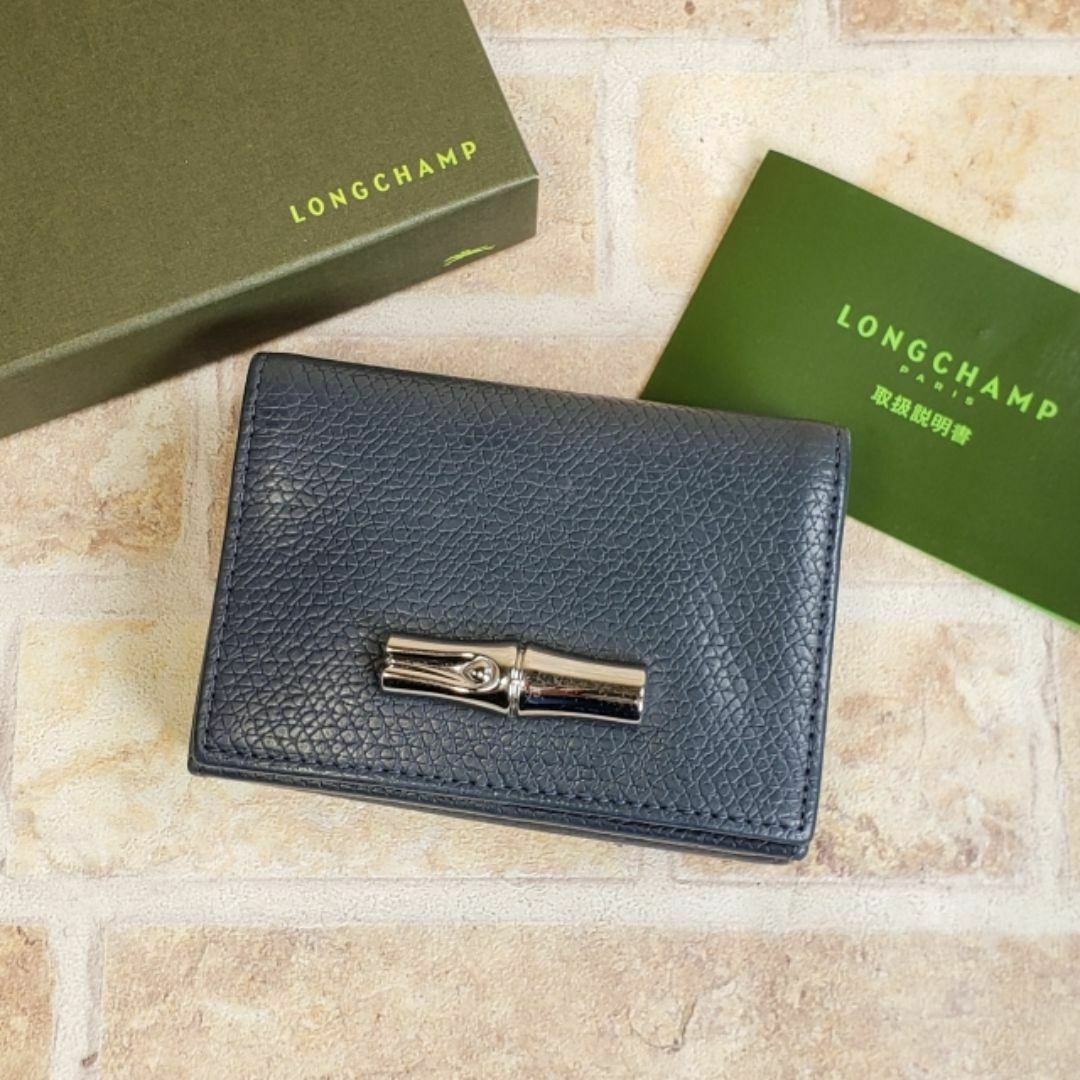 LONGCHAMP - ロンシャン ☆ ロゾ レザー 三つ折財布 コンパクト LONGCHAMP - ロンシャン ☆ ロゾ レザー 三つ折財布 コンパクト