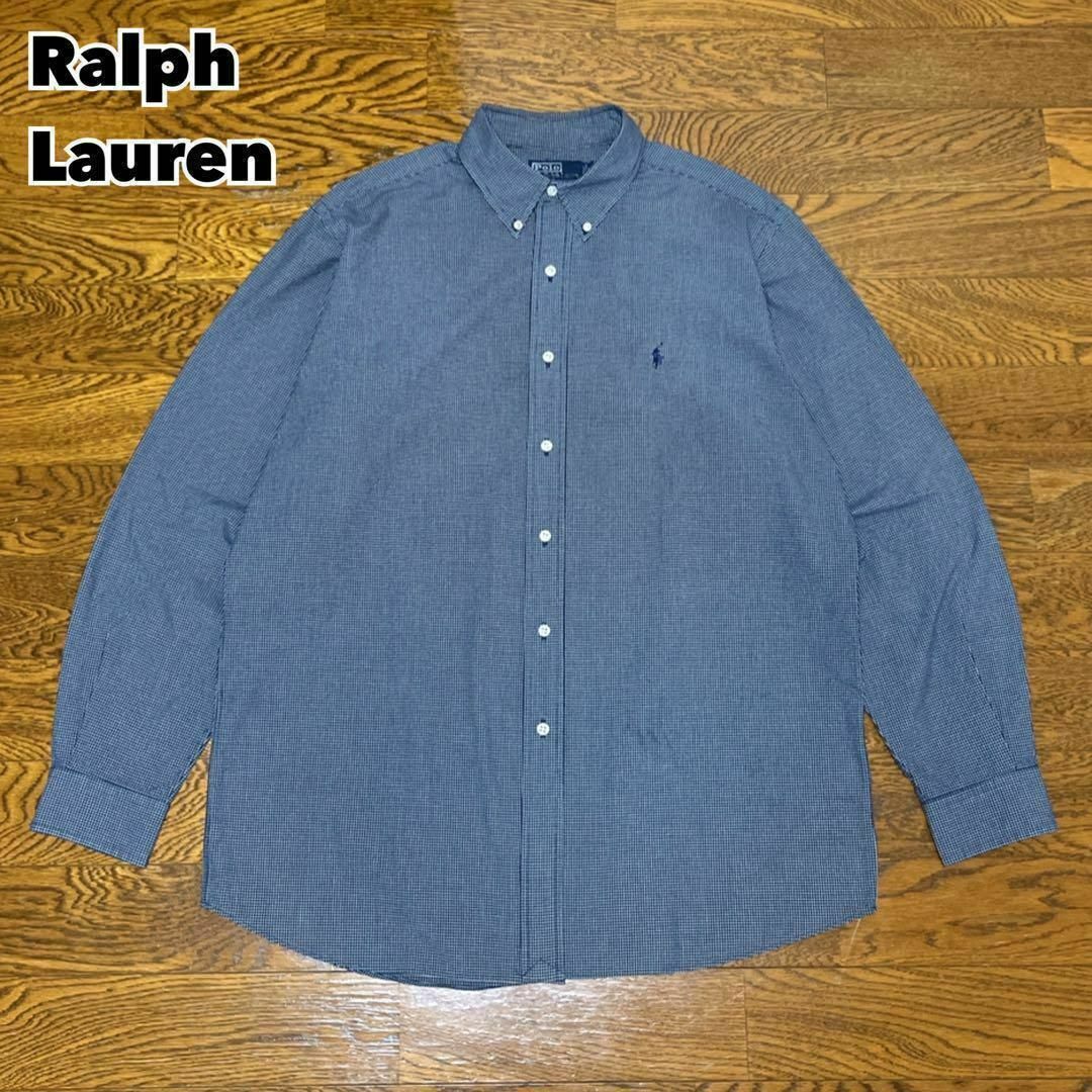 Ralph Lauren(ラルフローレン)の美品 90s Ralph Lauren シャツ長袖 刺繍ワンポイントロゴ L メンズのトップス(Tシャツ/カットソー(七分/長袖))の商品写真