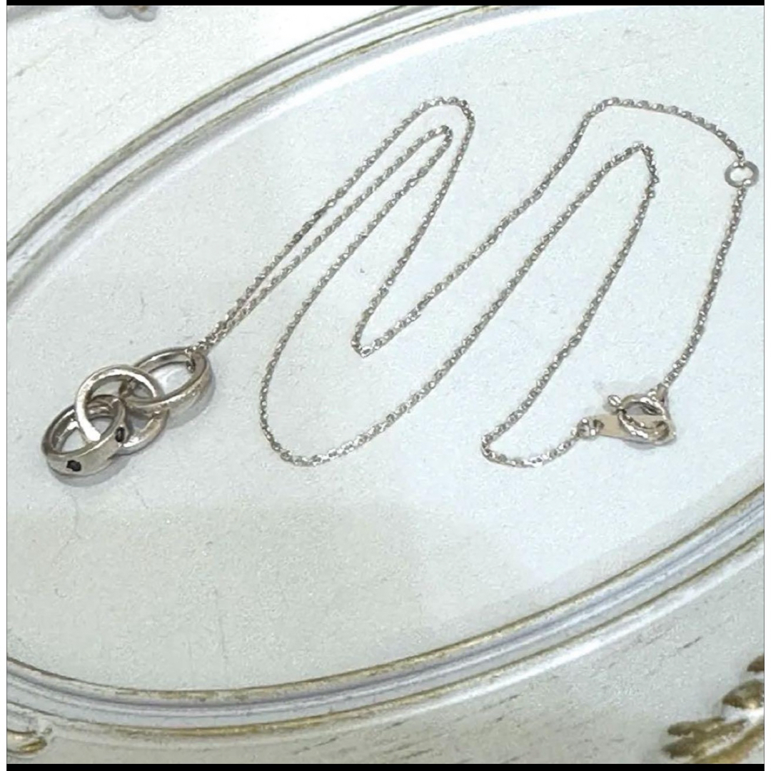 K10 3連リングネックレス Pinky&Dianne サファイア0.05ct K10 3連リングネックレス Pinky&Dianne サファイア0.05ct