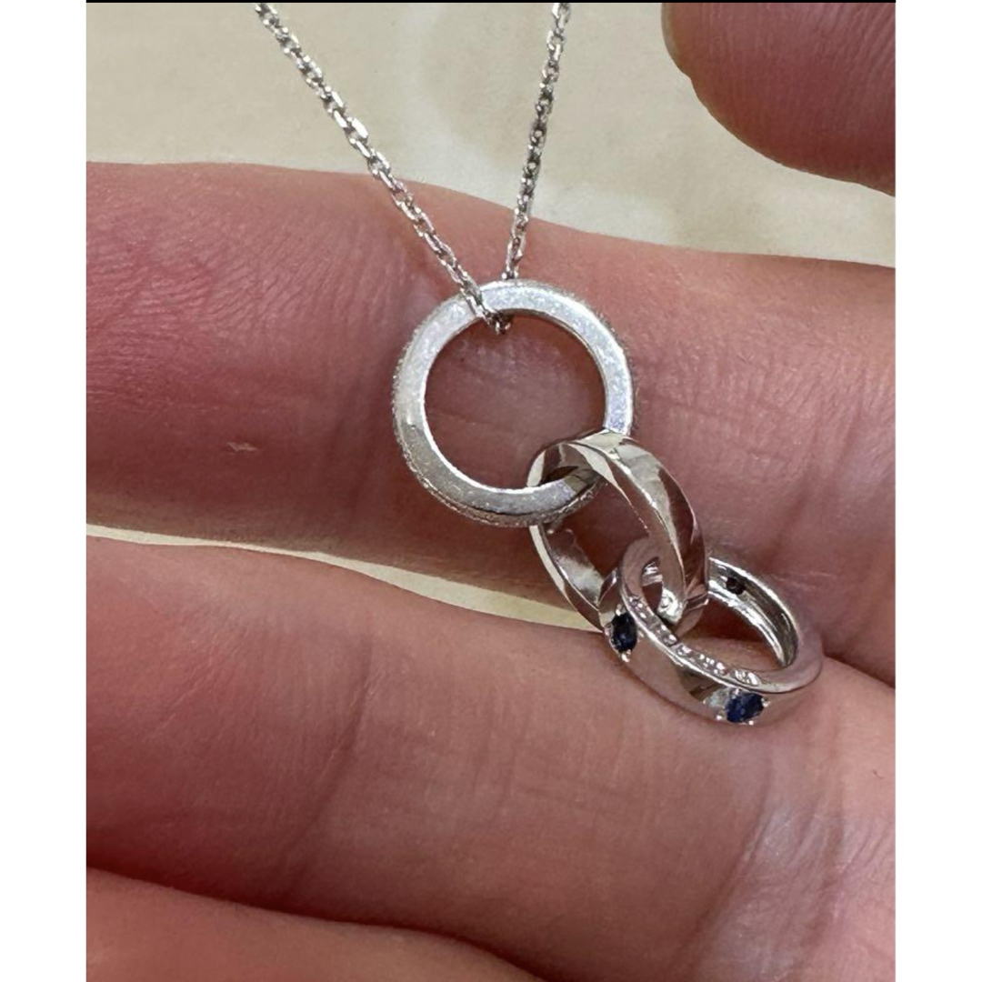 K10 3連リングネックレス Pinky&Dianne サファイア0.05ct K10 3連リングネックレス Pinky&Dianne サファイア0.05ct