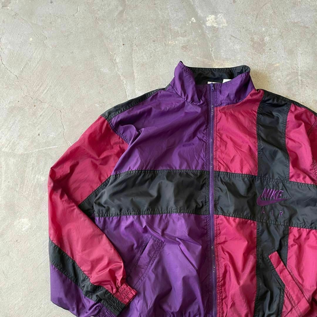 銀タグ、希少XL】NIKEマルチカラー古着ナイロンジャケット90s 銀タグ、希少XL】NIKEマルチカラー古着ナイロンジャケット90s