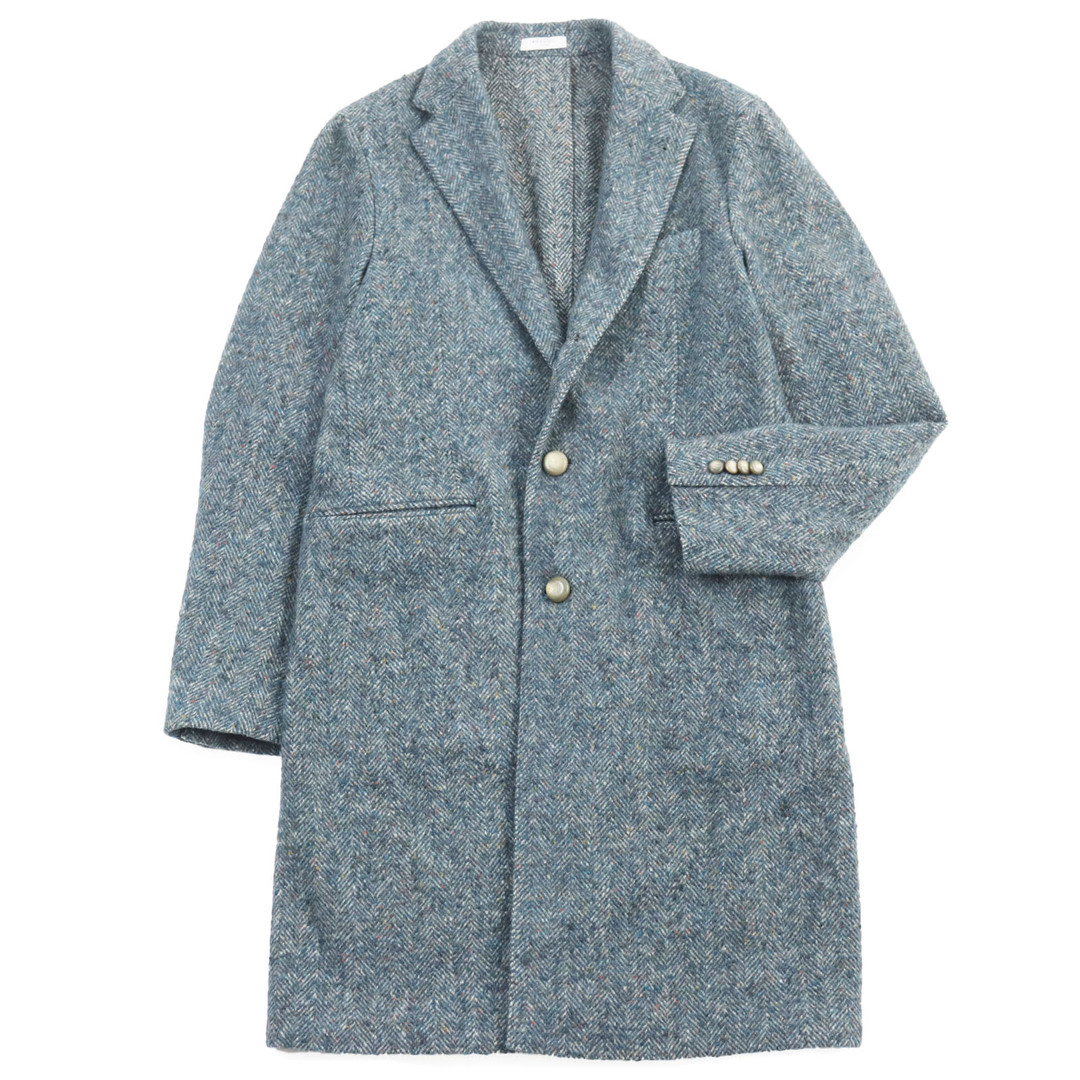 BOGLIOLI - 極美品●BOGLIOLI ボリオリ C7001E K.JACKET ヴァージンウールミックスツイード ヘリンボーン柄 ロングコート・チェスターコート マルチカラー 48 ハンガー付き イタリア製 正規品 メンズ