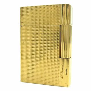 デュポン(DUPONT)の良品△Dupont デュポン ギャッツビー ダイヤモンドヘッド ロゴ刻印 スクエア型 ローラー式 ガスライター 喫煙グッズ ライター ゴールド フランス製 メンズ 着火確認済み オススメ◎(タバコグッズ)