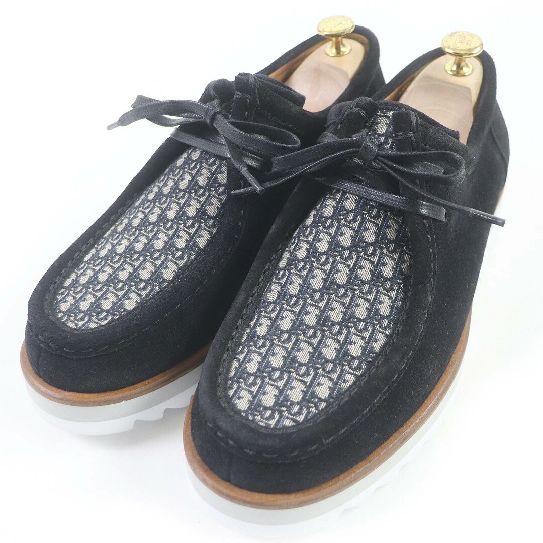 DIOR HOMME - 美品□DIOR ディオール オム 3DE311ZHQ オブリーク スウェードレザー ボートシューズ デッキシューズ ブラック 41 イタリア製 メンズ