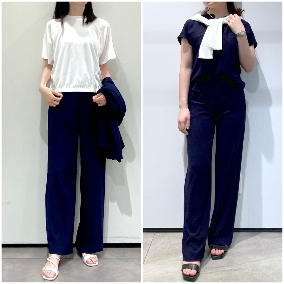 Theory - theory 22SS Powder Crepe ワイドプルオンパンツパンツ Theory - theory 22SS Powder Crepe ワイドプルオンパンツパンツ