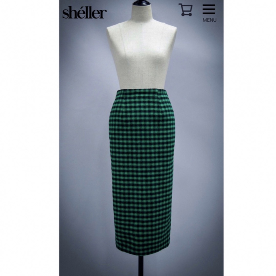 新品】シェリエ TOY ZIPギンガムチェックタイトスカート/Green 新品】シェリエ TOY ZIPギンガムチェックタイトスカート/Green