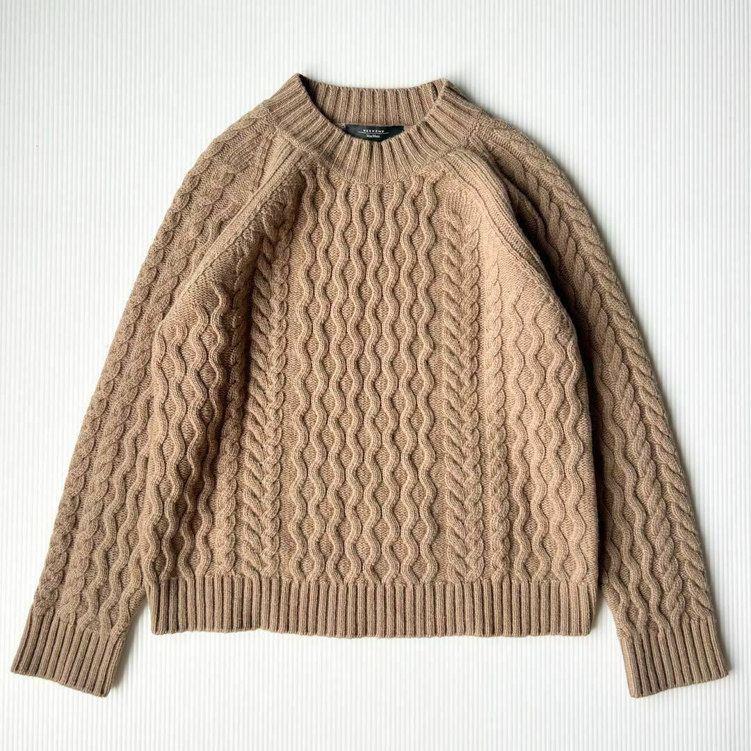 美品✨MAXMARA ピュアヴァージンウールニット ケーブル キャメル 美品✨MAXMARA ピュアヴァージンウールニット ケーブル キャメル