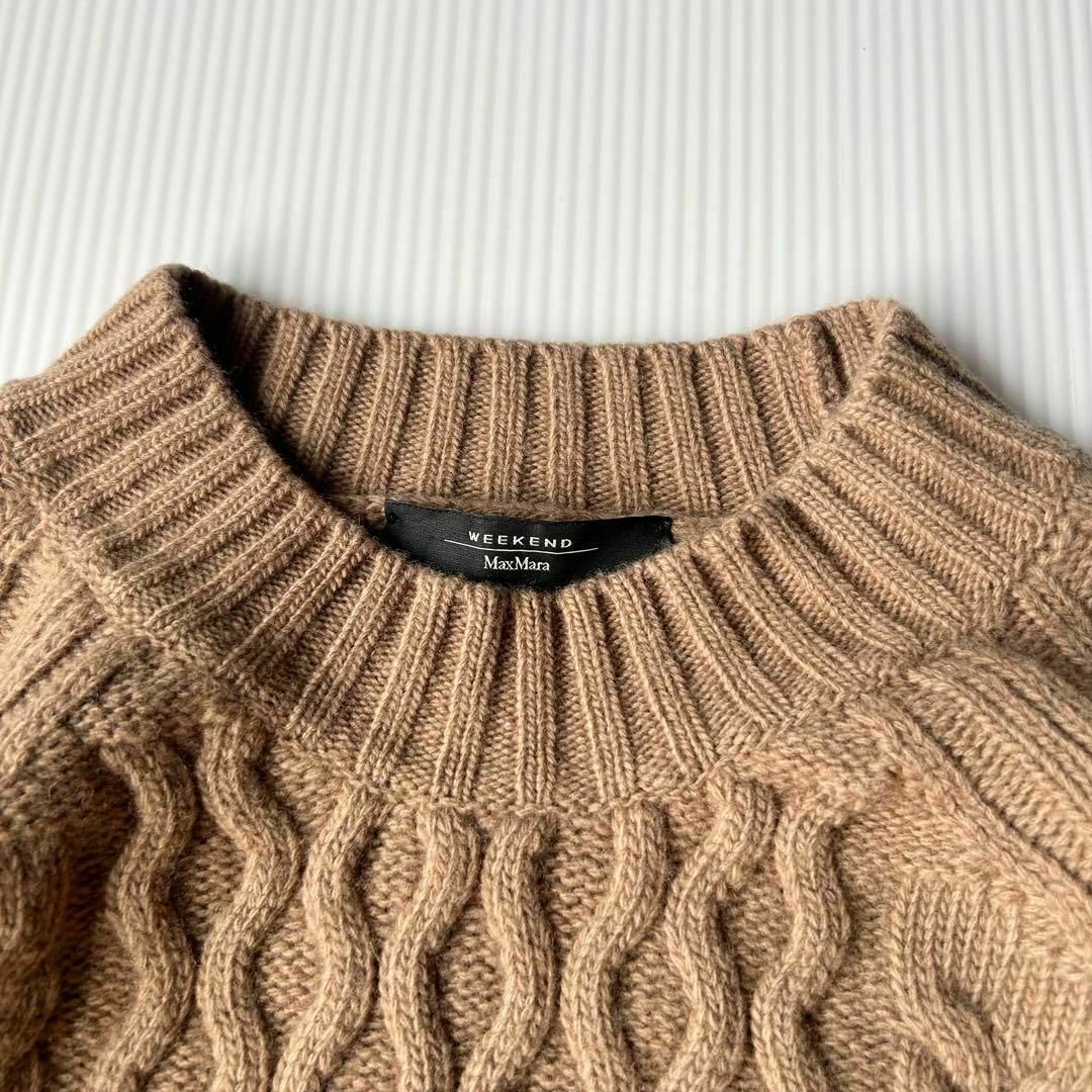 美品✨MAXMARA ピュアヴァージンウールニット ケーブル キャメル 美品✨MAXMARA ピュアヴァージンウールニット ケーブル キャメル