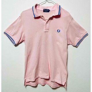 フレッドペリー(FRED PERRY)のFRED PERRY ポロシャツ　ピンク　ロゴ刺繍　Mサイズ　日本製ヴィンテージ(ポロシャツ)
