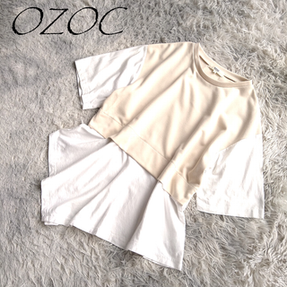 オゾック(OZOC)のOZOC　オゾック　クルーネック　レイヤード　チュニック　E26(カットソー(半袖/袖なし))