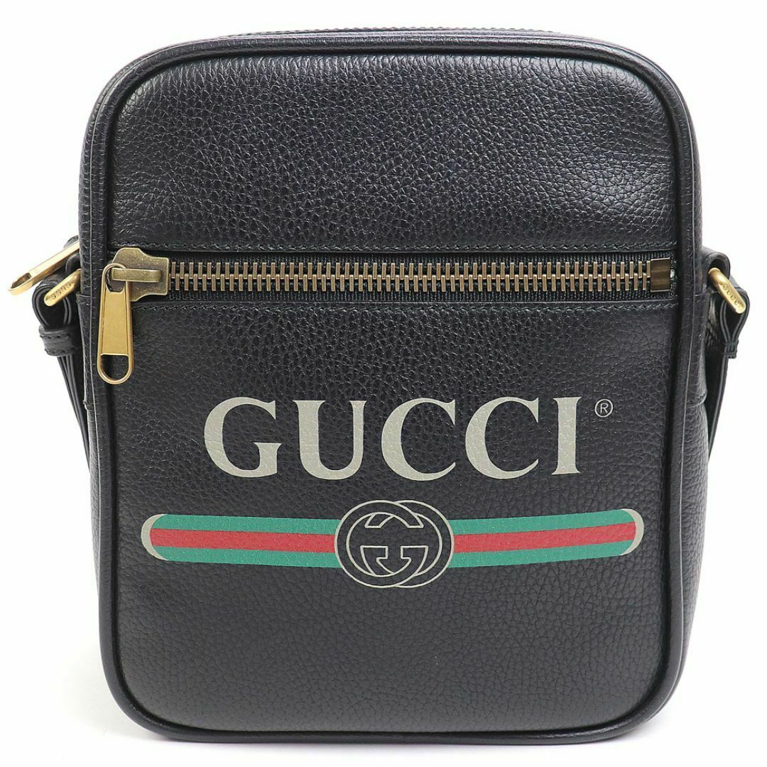 美品】グッチ 【GUCCI】グッチプリント レザーショルダーバッグ 美品】グッチ 【GUCCI】グッチプリント レザーショルダーバッグ