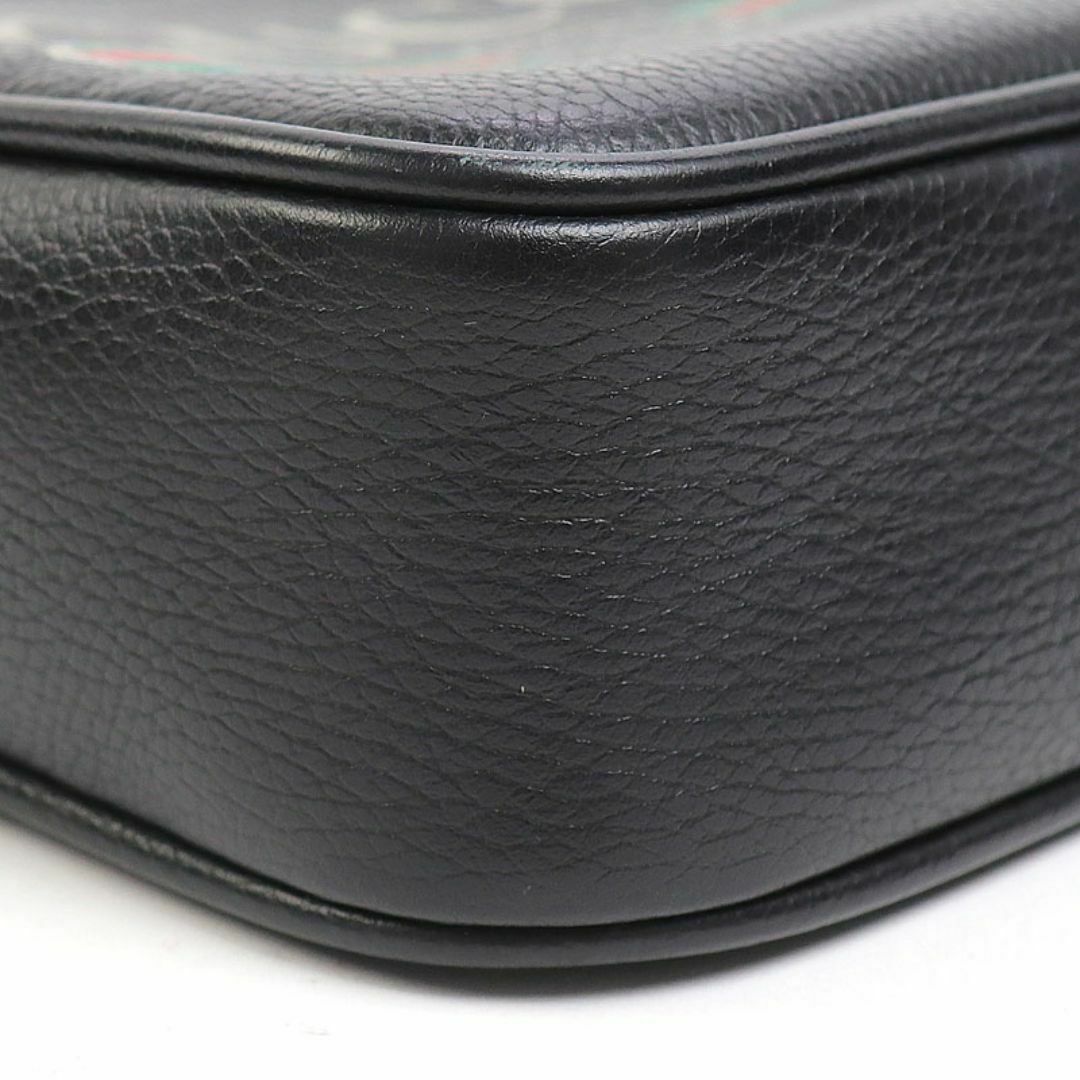 美品】グッチ 【GUCCI】グッチプリント レザーショルダーバッグ 美品】グッチ 【GUCCI】グッチプリント レザーショルダーバッグ