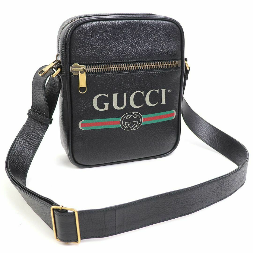 美品】グッチ 【GUCCI】グッチプリント レザーショルダーバッグ 美品】グッチ 【GUCCI】グッチプリント レザーショルダーバッグ