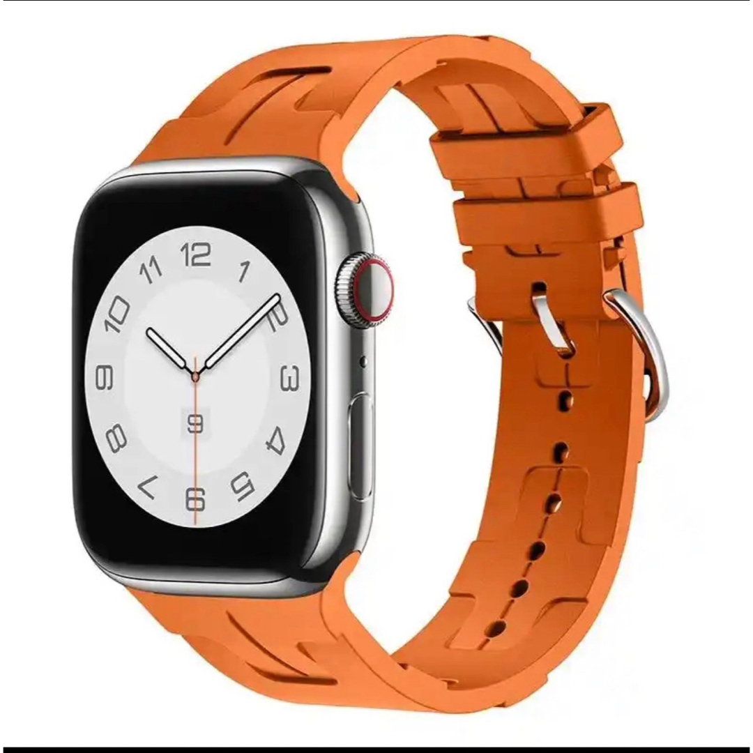 Apple Watch アップルウォッチ ベルト バンド カバー H柄 オレンジ Apple Watch アップルウォッチ ベルト バンド カバー H柄 オレンジ