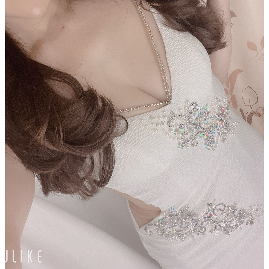 24808*ビジューラインストレッチドレスwhS ナイトドレス 24808*ビジューラインストレッチドレスwhS ナイトドレス