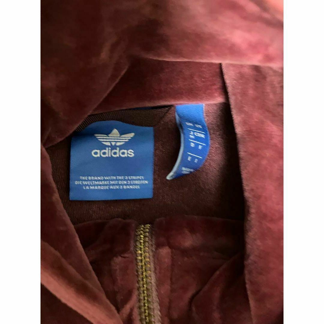 adidas - adidas トラックジャケット ベロア ワインレッド M adidas - adidas トラックジャケット ベロア ワインレッド M