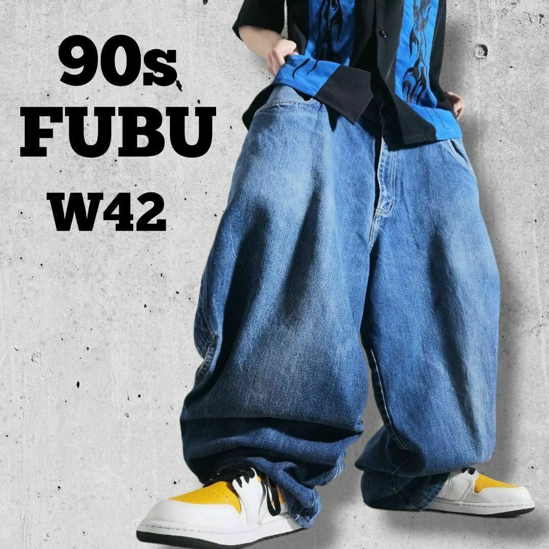 FUBU - 90s フブ 超極太バギーパンツ デニムペインターパンツ FUBU - 90s フブ 超極太バギーパンツ デニムペインターパンツ