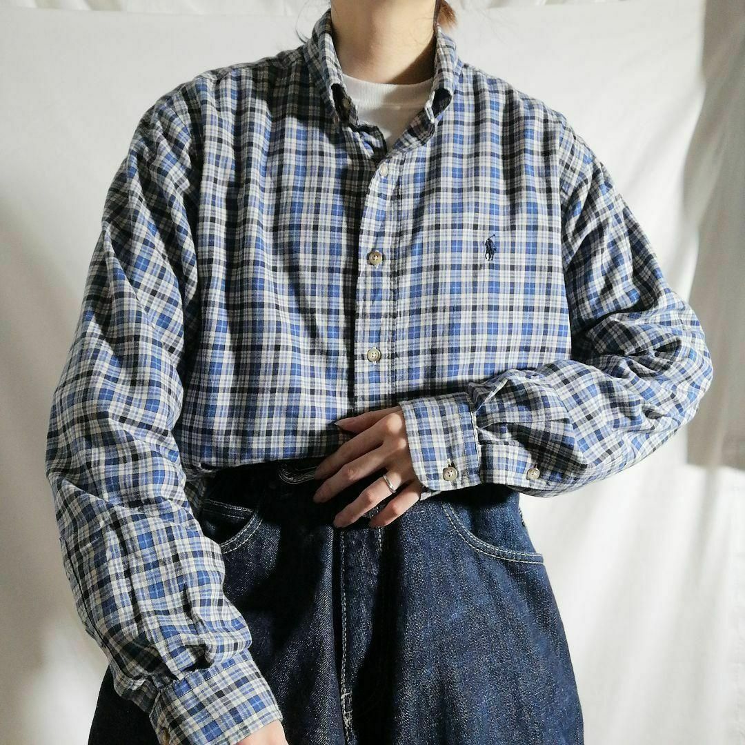 Ralph Lauren - 90s ラルフローレン チェックシャツ BD 長袖 Ralph Lauren - 90s ラルフローレン チェックシャツ BD 長袖