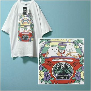 ScoLar - 【ScoLar】スカラー ネコとラビルのドライブシーン Tシャツ タグ付未使用