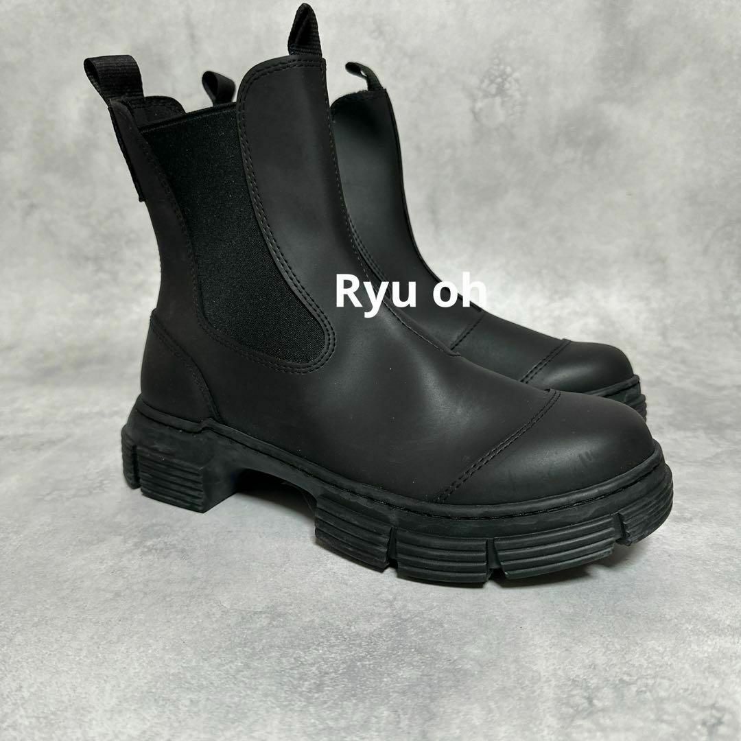 レディース Ganni ガニー ラバー チェルシー ブーツ ブラック 36 レディース Ganni ガニー ラバー チェルシー ブーツ ブラック 36