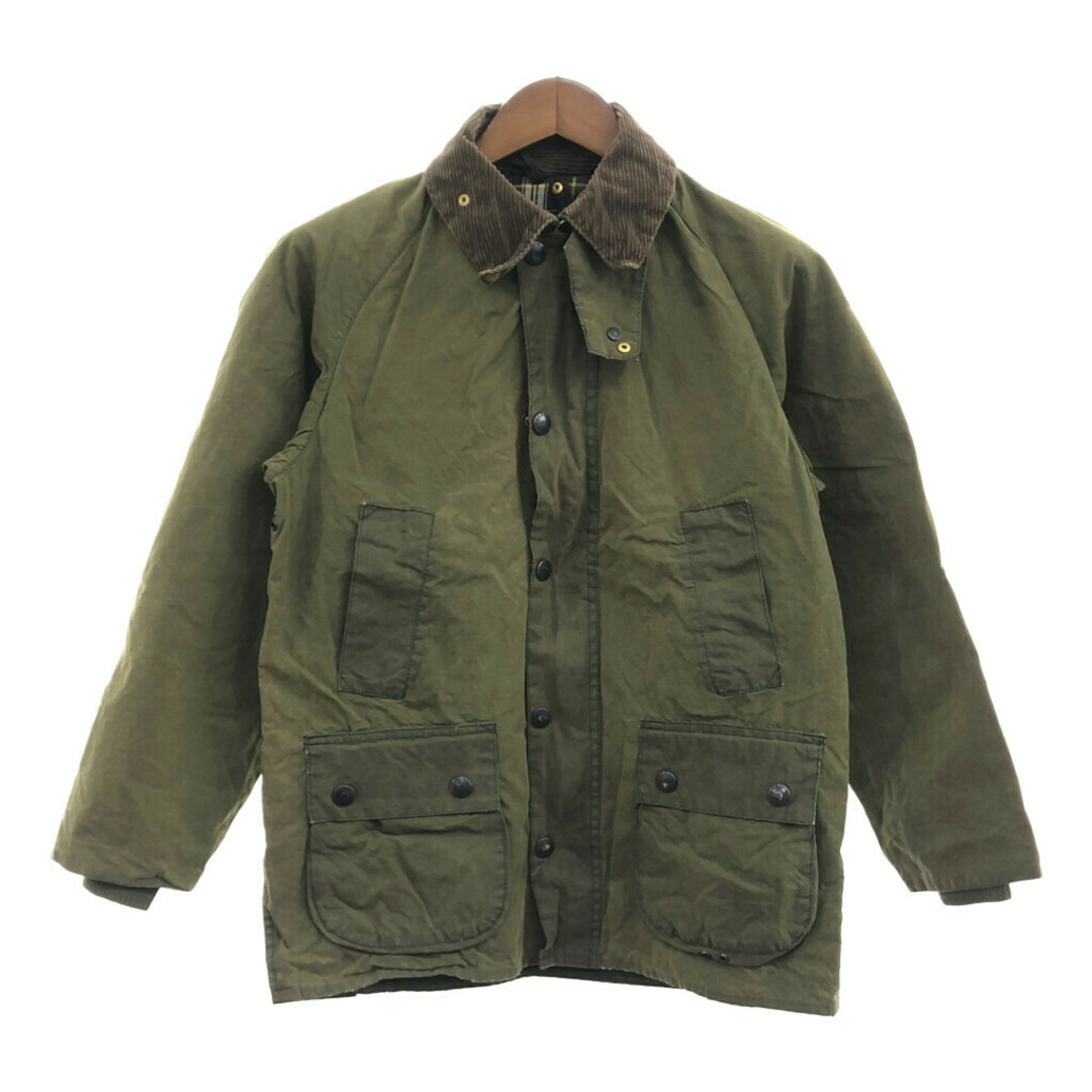 Barbour - 90年代 イングランド製 Barbour バブアー BEDALE JACKET オイルドジャケット 防寒 ユーロ グリーン (メンズ C36) 中古 古着 P6627