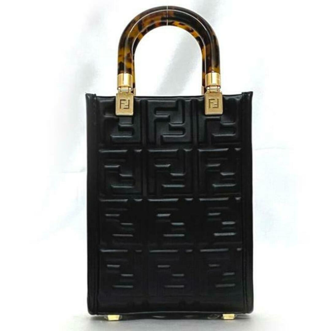 FENDI - フェンディ 2way バッグ サンシャイン ミニ ブラック FENDI - フェンディ 2way バッグ サンシャイン ミニ ブラック
