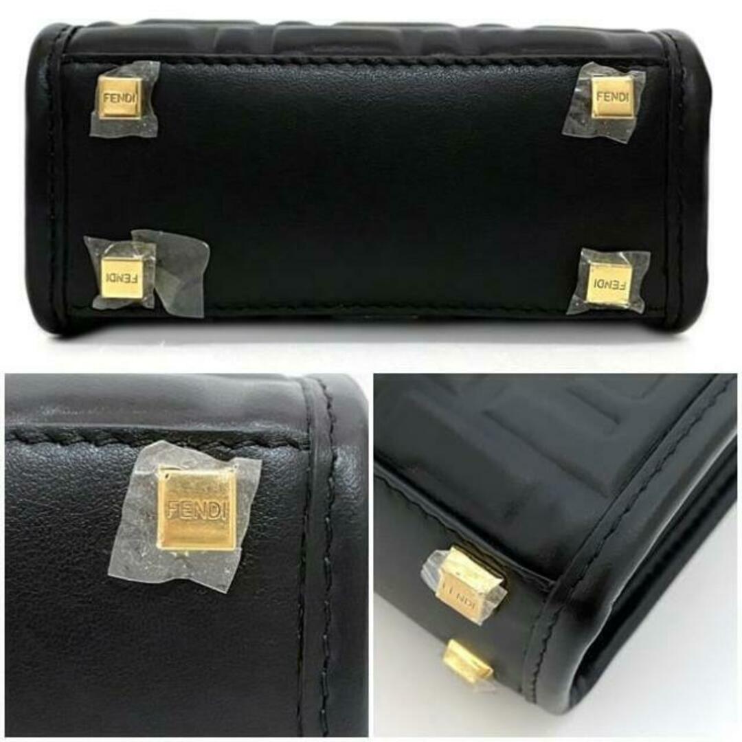 FENDI - フェンディ 2way バッグ サンシャイン ミニ ブラック FENDI - フェンディ 2way バッグ サンシャイン ミニ ブラック