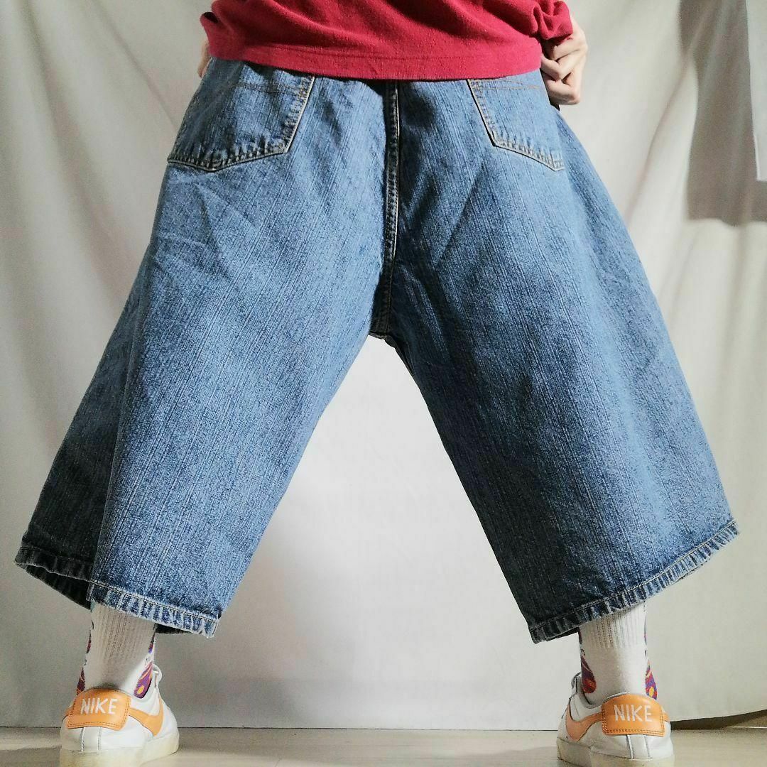 Sean John - 00s ショーンジョン 刺繍 バギー 極太デニムハーフ Sean John - 00s ショーンジョン 刺繍 バギー 極太デニムハーフ