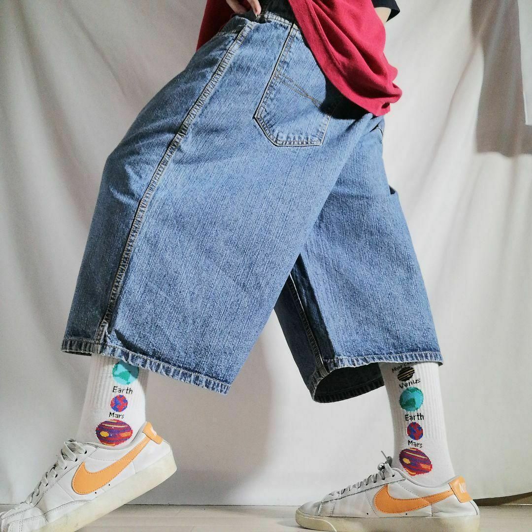 Sean John - 00s ショーンジョン 刺繍 バギー 極太デニムハーフ Sean John - 00s ショーンジョン 刺繍 バギー 極太デニムハーフ